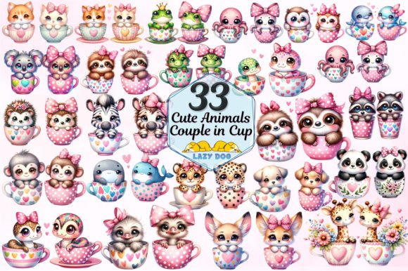 Adorable Couple in Cup: Sublimation PNGs for Creative Projects