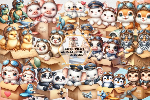 Adorable Pilot Animal Clipart for Creative Projects