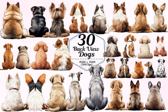 Back View Dogs Sublimation Bundle: A Designer's Asset