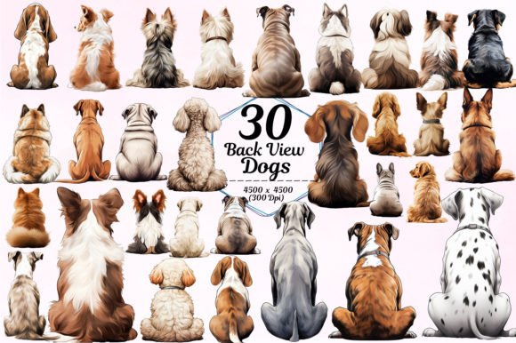 Back View Dogs Sublimation Collection: A Designer's Asset