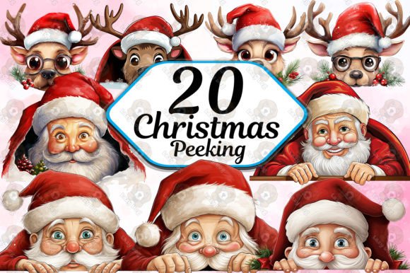 Christmas Peeking Clipart PNG: Elevate Your Holiday Designs