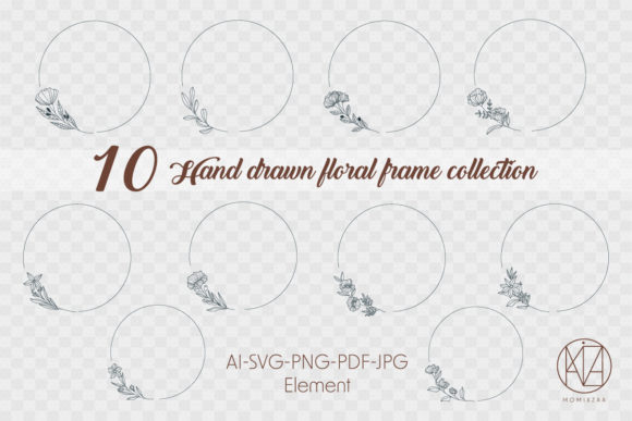 Elegant Flora Frames: 10 SVG/PNG Design Assets