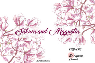 Elegant Sakura & Magnolia Clipart for Inspired Designs