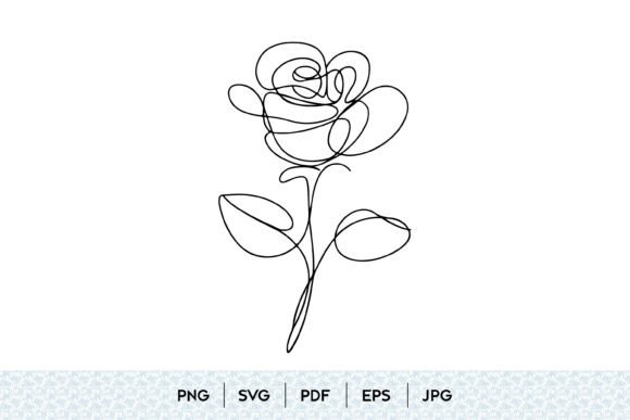 Elegant Single Line Rose Flower SVG for Modern Design