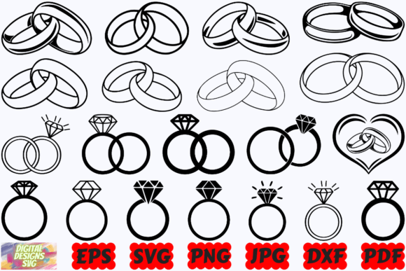 Elegant Wedding Ring SVGs for Modern Design