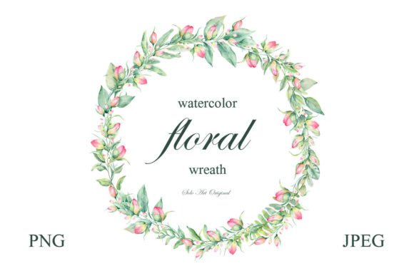Elevate Your Designs with a Floral Wreath Frame Greenery Clipart