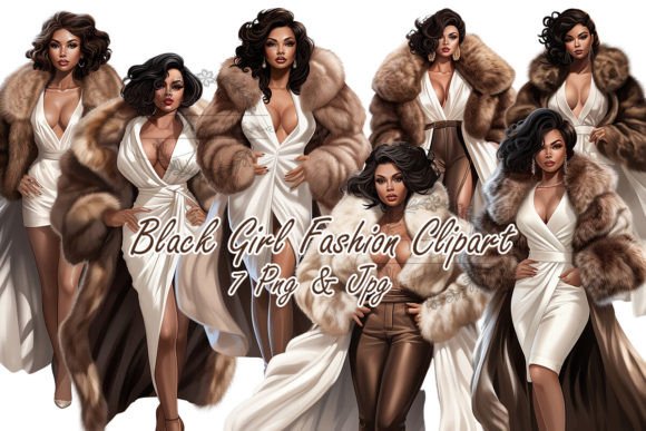 Elevate Your Designs with Black Girl Fashion Clipart