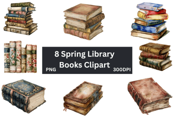 Elevate Your Designs with Spring Library Books Sublimation Clipart