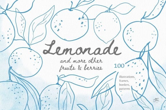 Fruit & Berry Line Art Cliparts: Fresh Design Inspiration