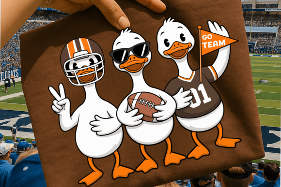Funny Football Duck PNG: Game Day Goose Design Asset