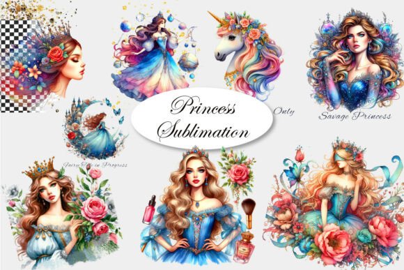 Princess Sublimation Clipart PNG: Elevate Your Designs