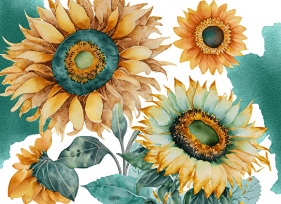 Sunflowers Watercolor: A Versatile Design Asset