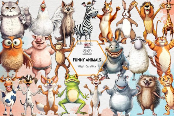 Unleash Creativity with Funny Animals Sublimation Clipart PNG