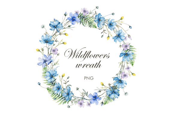 Watercolor Blue Wildflowers Frame PNG: A Versatile Design Asset